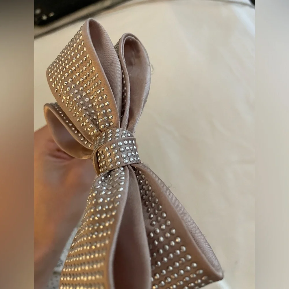 Champagne Cream Stud Hair Bow Headband